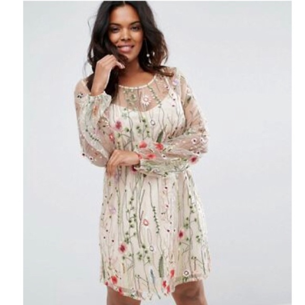 AS IS *Damaged*Boohoo sheer floral dress